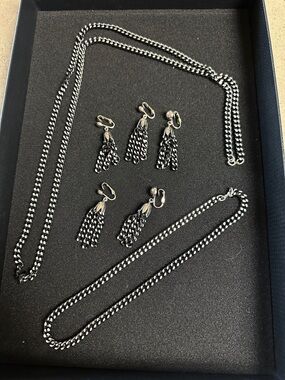 Vintage 1968 Sarah Coventry “Bewitchery” Diamond Cut Necklaces and Clip-Ons